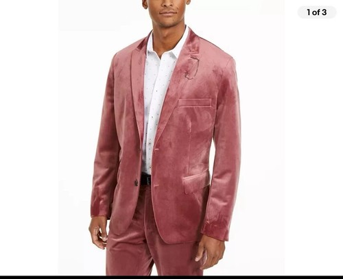 INC International Concepts Men's Big & Tall Velvet Blazer Pink Size 3XB *NEW*