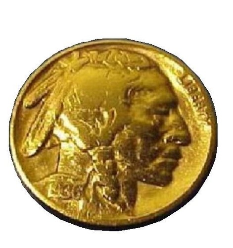 MONEDA DE ORO 1936 24k Indio Búfalo - Picture 3 of 4