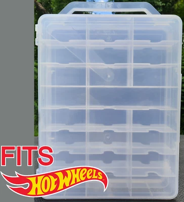 Clear Carry case 48 cars fit lot Hot Wheels Matchbox diecast jammer storage set