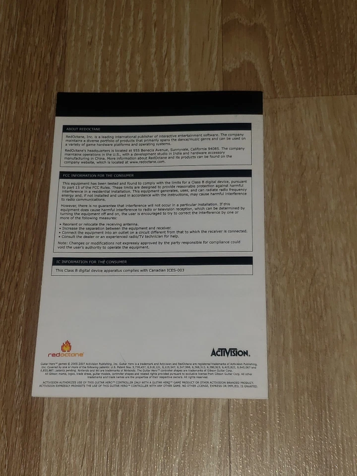 Les Paul Controller Instruction Manual Only Guitar Hero Nintendo Wii - Image 3 of 4