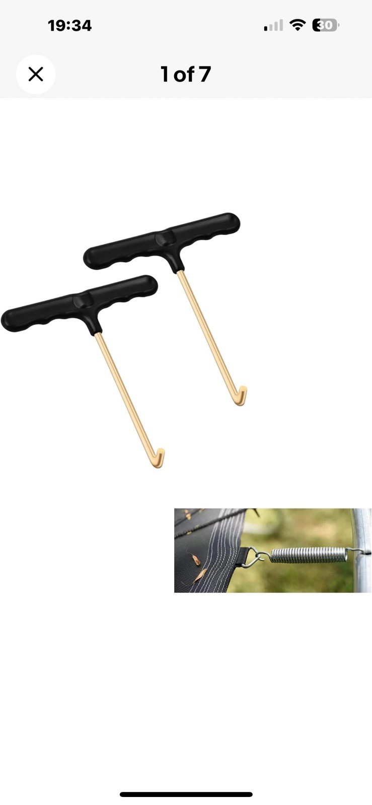 Paquete de 2 piezas de kit de herramientas de tracción de resorte de trampolín, extractor de clavijas de tienda de gancho en T, trampolín