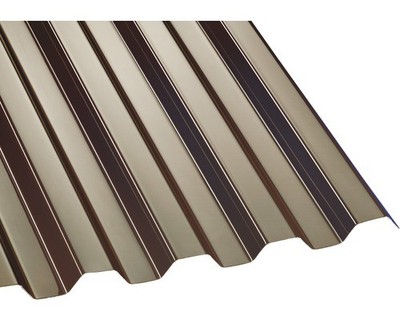Gutta Polycarbonat Wellplatte Trapez 76/18 bronce 2500 mm x 1040 mm x 0,8 mm