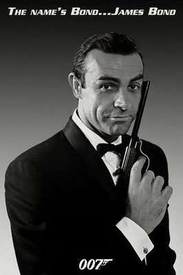 James Bond - Movie Poster (Sean Connery is 007 - The Name's Bond... James Bond)