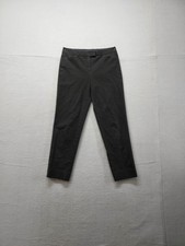 Theory Women Dress Pants 00 Black Tapered Leg Stretch Mid Rise Flat Front Casual