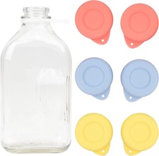 6 Pack Silicone Glass Bottle Replacement Caps, 48Mm Diameter Bottle Lids Fit Sta