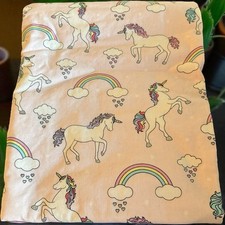 Crib Blanket Baby Nursery Pink Unicorn Rainbows 43x40  -