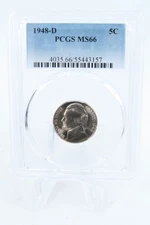 1948-D PCGS MS66 Jefferson Nickel Business Strike 5C