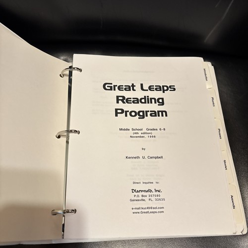 Great Leaps Reading 3 Ring Binder Campbell Mercer 6-8 - Picture 10 of 10