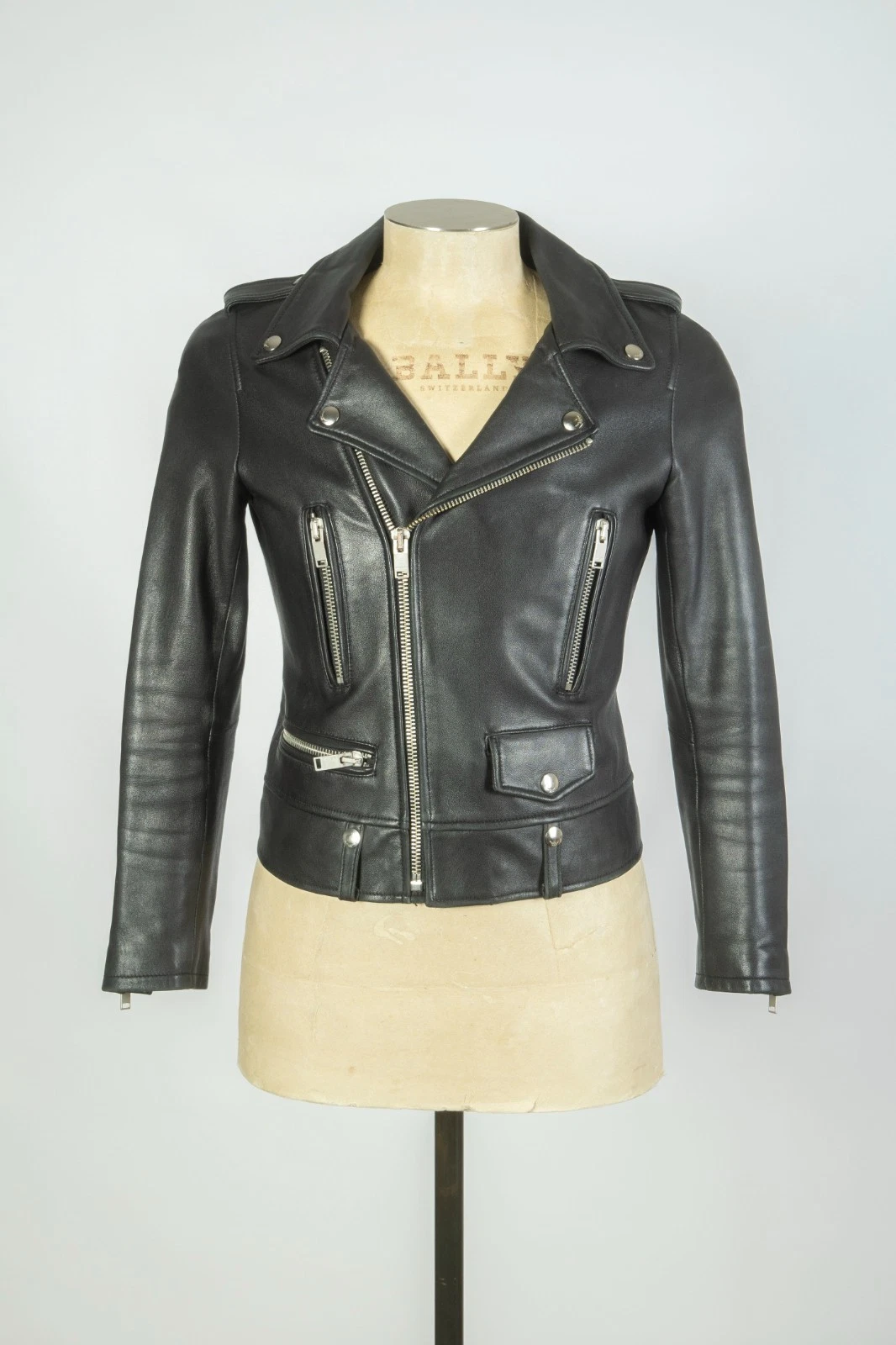 Saint Laurent — Ladies Saint Laurent Paris YSL Classic Motorcycle Leather Jacket Coat Size S - M