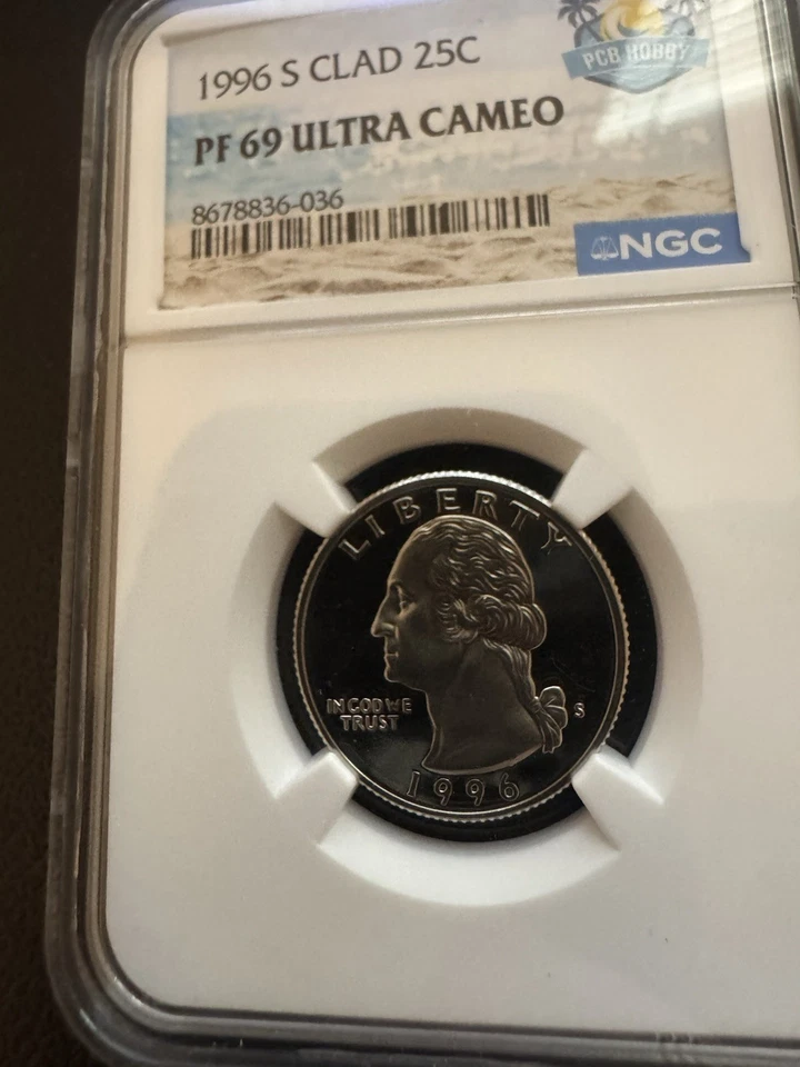 1996 S Proof Ultra Cameo Washington Quarter NGC Graded Certified PR69 - Image 3 of 4