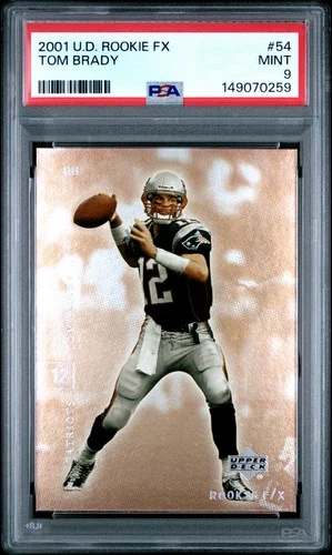 2001 UPPER DECK ROOKIE F/X #54 TOM BRADY PSA 9