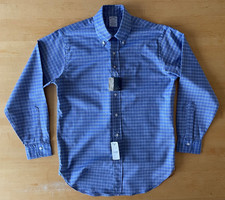 NWT Brooks Brothers Makers OCBD Made in USA 15-32 Blue Check Oxford Shirt MOP