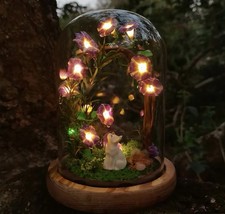 Handmade flower night light cat Forest night light