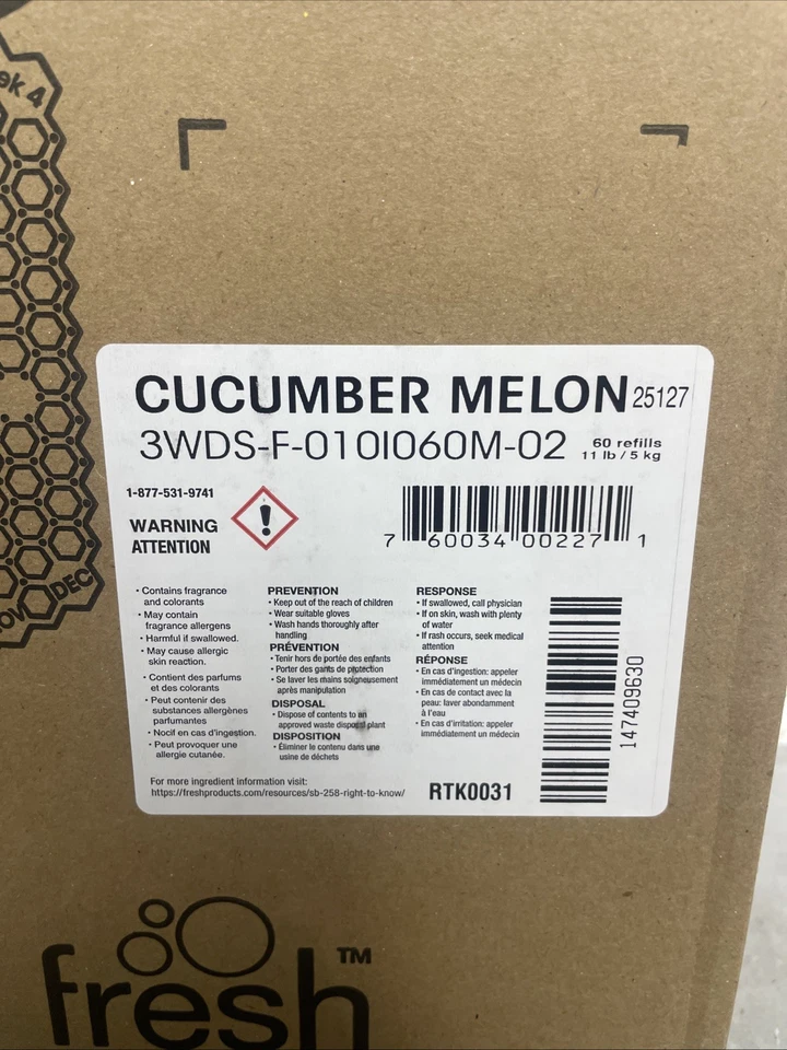 Fresh Products Wave 3d Urinal Deodorizer Screen, Green Cucumber Melon 60 Refills - Image 2 of 2