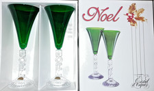 Cristal d'arques 2 Verres a eau /Vin modèle Noel neuf 