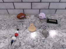 Sports Key Chains, Varies Advertisement Logos/Teams, Vintage, Set Of 6