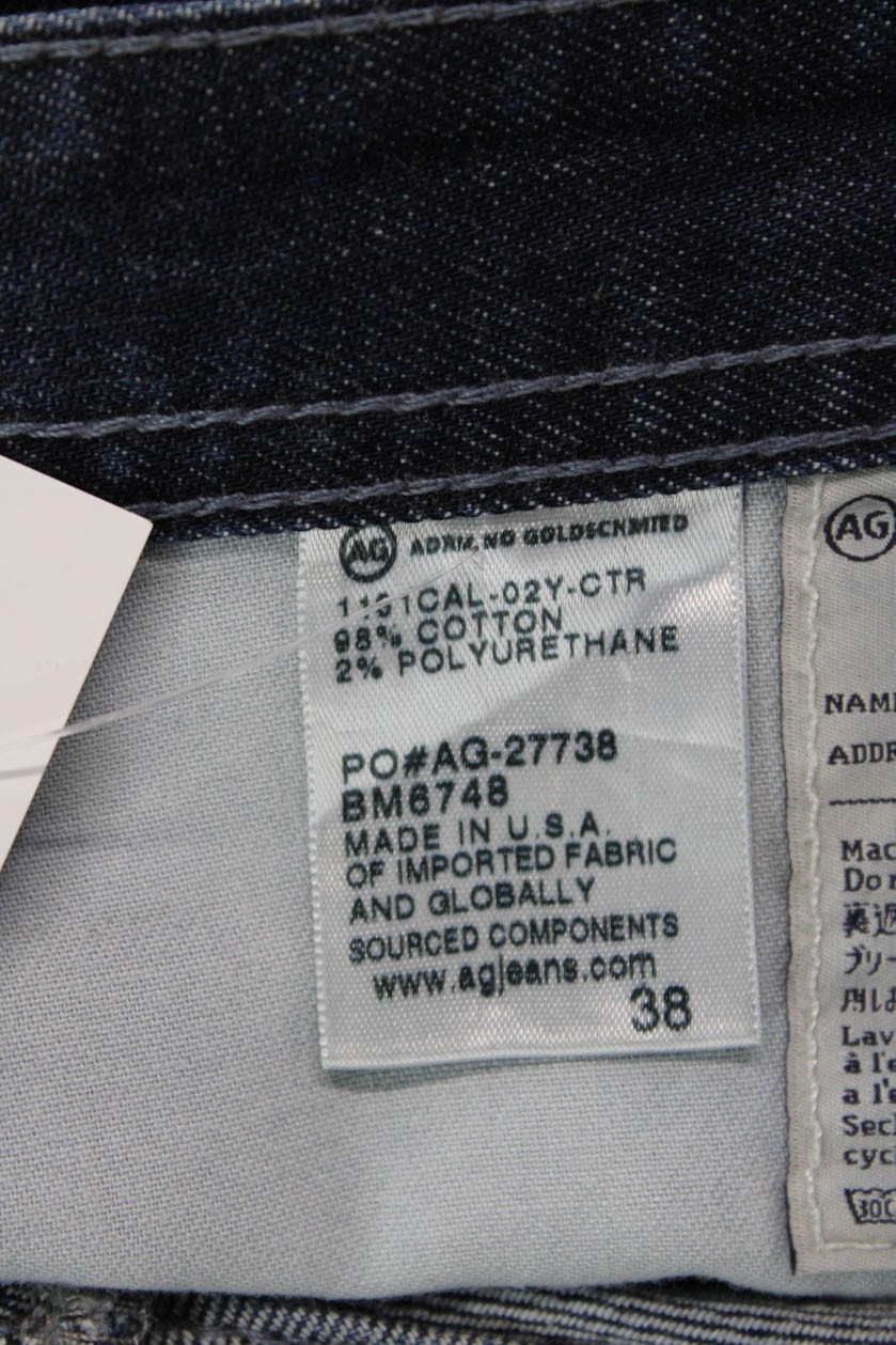 AG Men's Button Closure Dark Wash Five Pocket Straight Leg Denim Pants Size 38 thumbnail 5