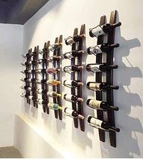 Wall Mounted Wine Rack, Barrel Stave Wine Rack, Imported Pine Wood and Metal Win