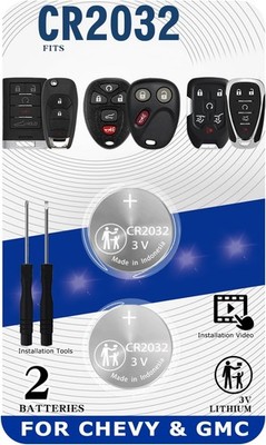 (2 Pack CR2032 2032 Remote Key Fob Battery Replacement for 2016-2022+ Vehicle Mo