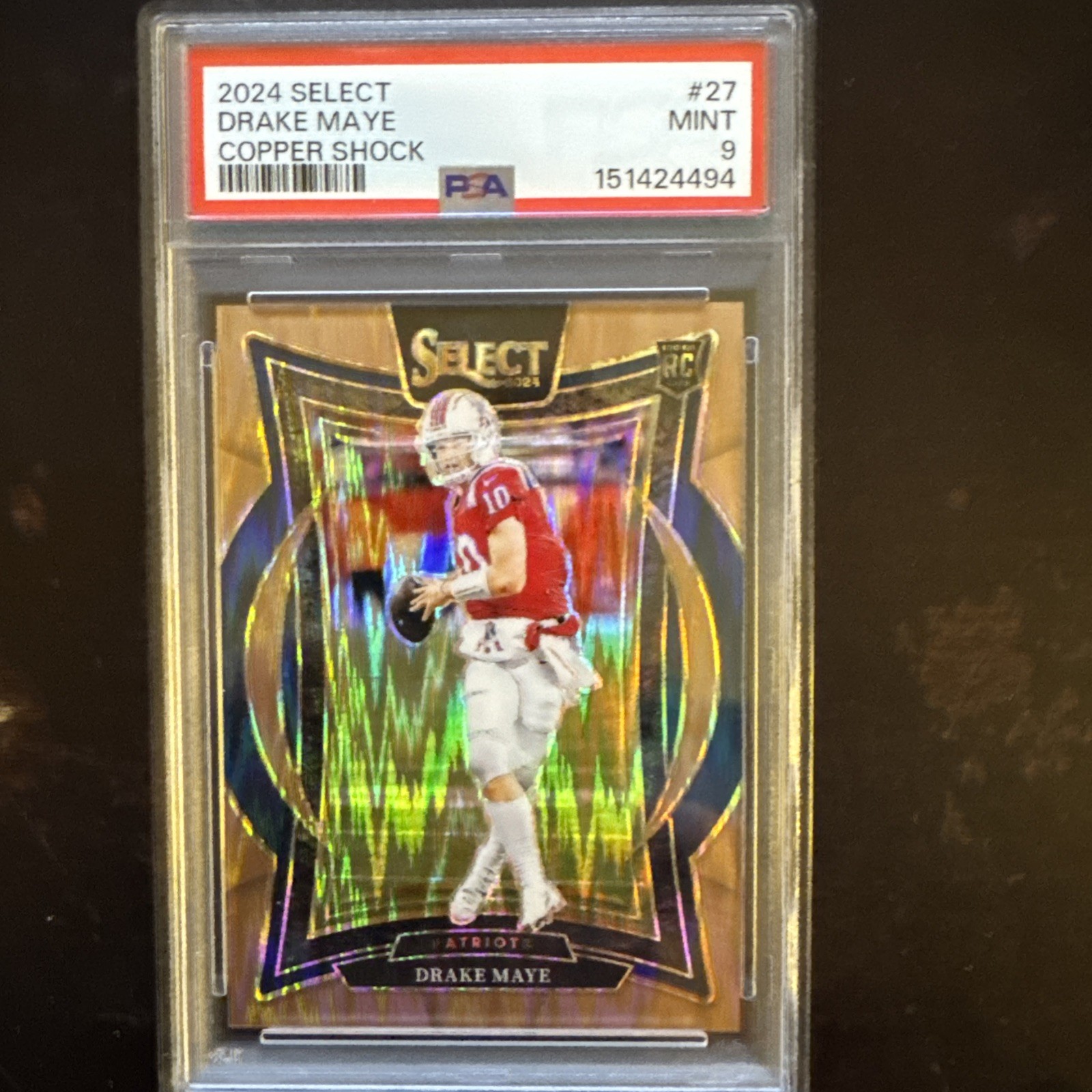 2024 Panini Select - Concourse Drake Maye #27 Copper Shock Prizm /299 (RC)