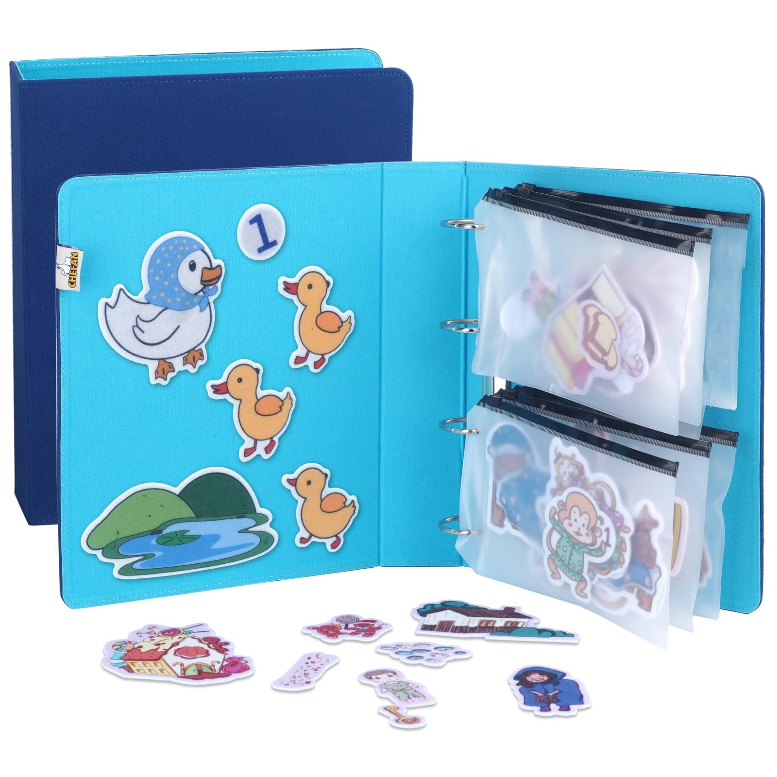 Felt Board for Teachers, 2 Pack Storytelling Flannel Board with 16 Storage Ba...