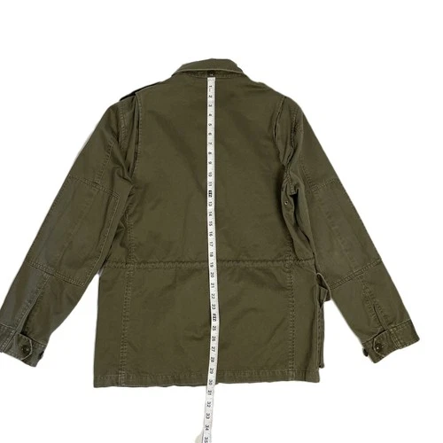 J.Crew Broken In Jacket Men Sz Med Army Green Canvas Military Field Coat Utility image 9