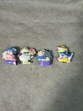 Vintage Fashion 4 Button Covers - Easter Themed- Girl w/Bunny- Basket and Ducks