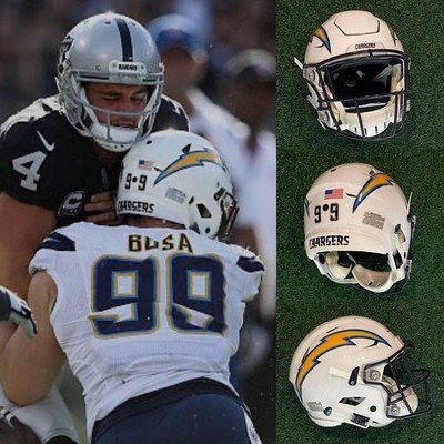 2016 SAN DIEGO CHARGERS JOEY BOSA GAME ISSUED / USED RIDDELL