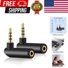 3.5mm Angle Male to Female Audio Adapter, 90 Degree Right Angle Gold-Plated T...
