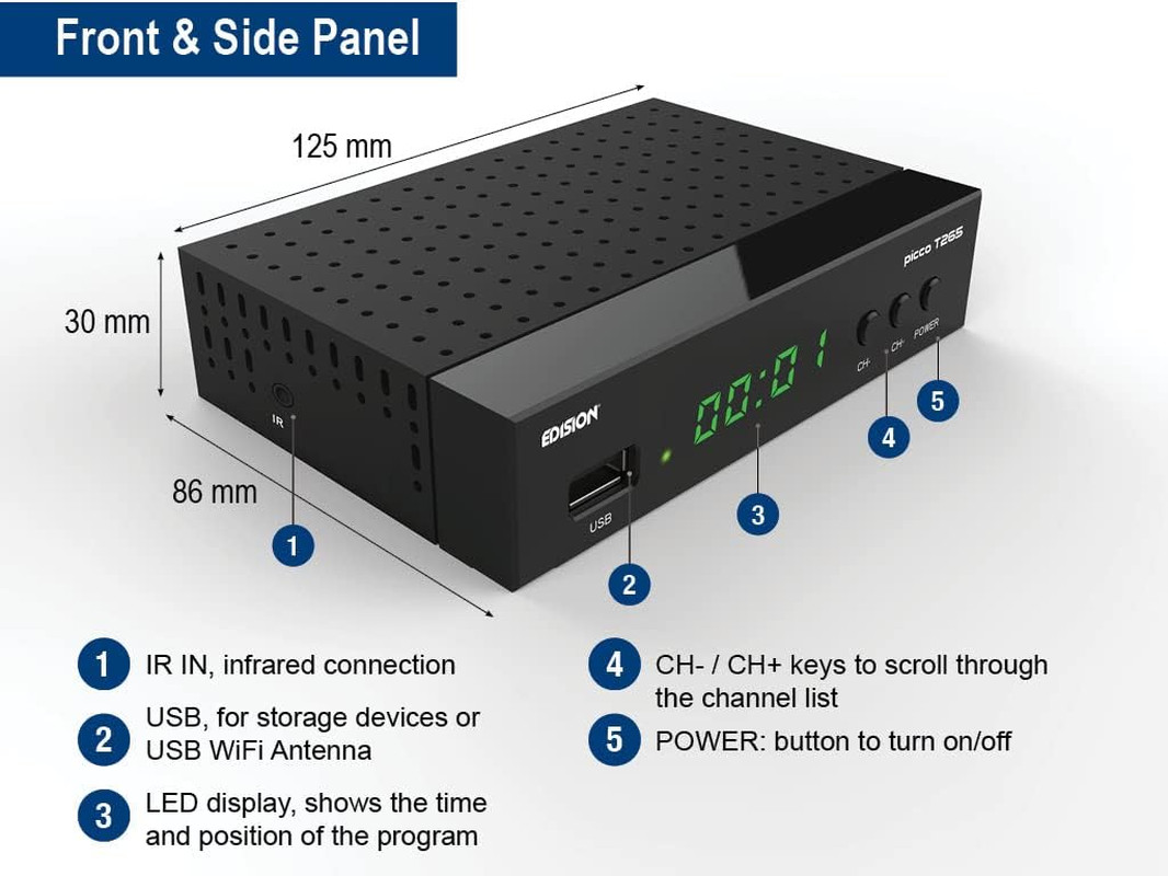 Decoder DVB-T2 PICCO T265 2024 HEVC 10 Bit - Risparmia e Rinnova la tua TV - 3