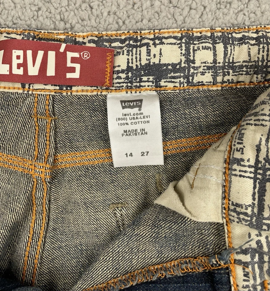 Pantalones Cortos Sueltos Levi's Juveniles Talla 14 Azul Carpintero Calce Suelto Y2K Foto 4 de 4