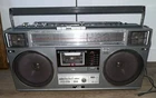 JVC RC-M50JW Stereo Radio Cassette Recorder AM/FM Gray Mic Headphone