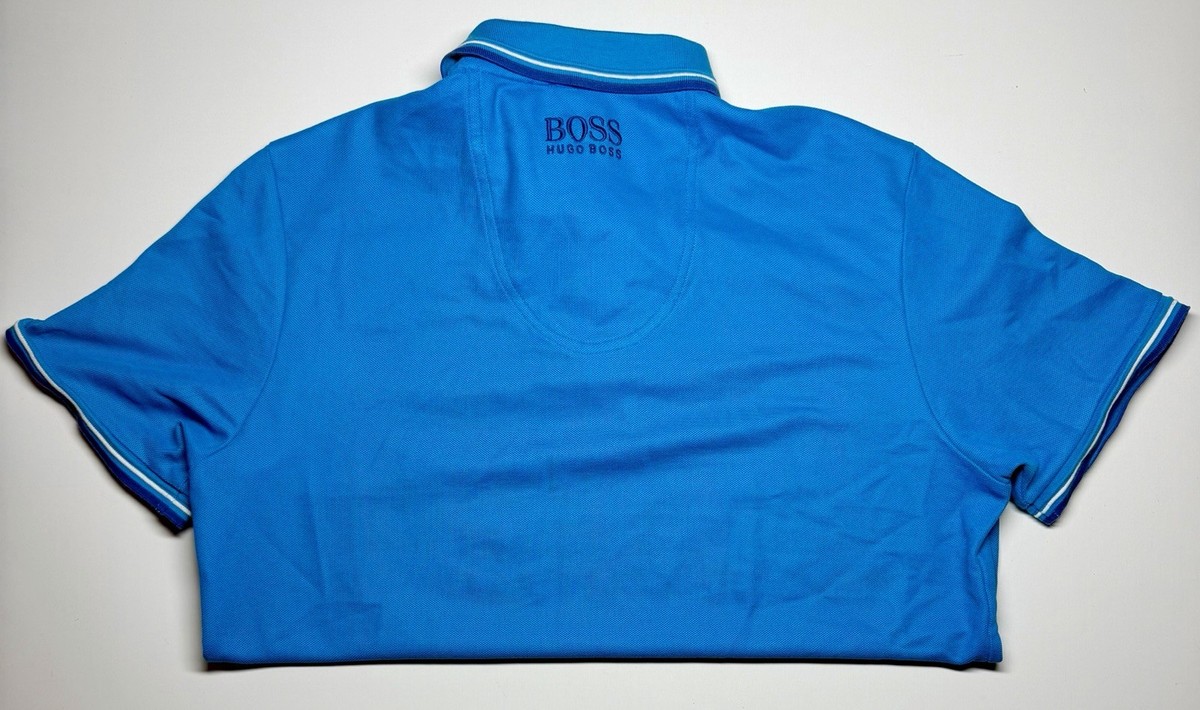 Hugo Boss Green Paddy Pro Polo Shirt Blue Men's M Performance