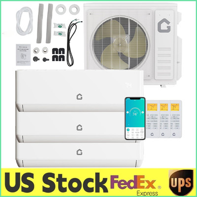  27000BTU 3Zone Mini Split WiF Inverter Ductless AirConditioner/Heater(9K+9K+18K