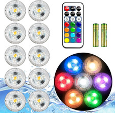 Mini Submersible LED Lights with Remote,Small Underwater Tea Light IP68 Waterp