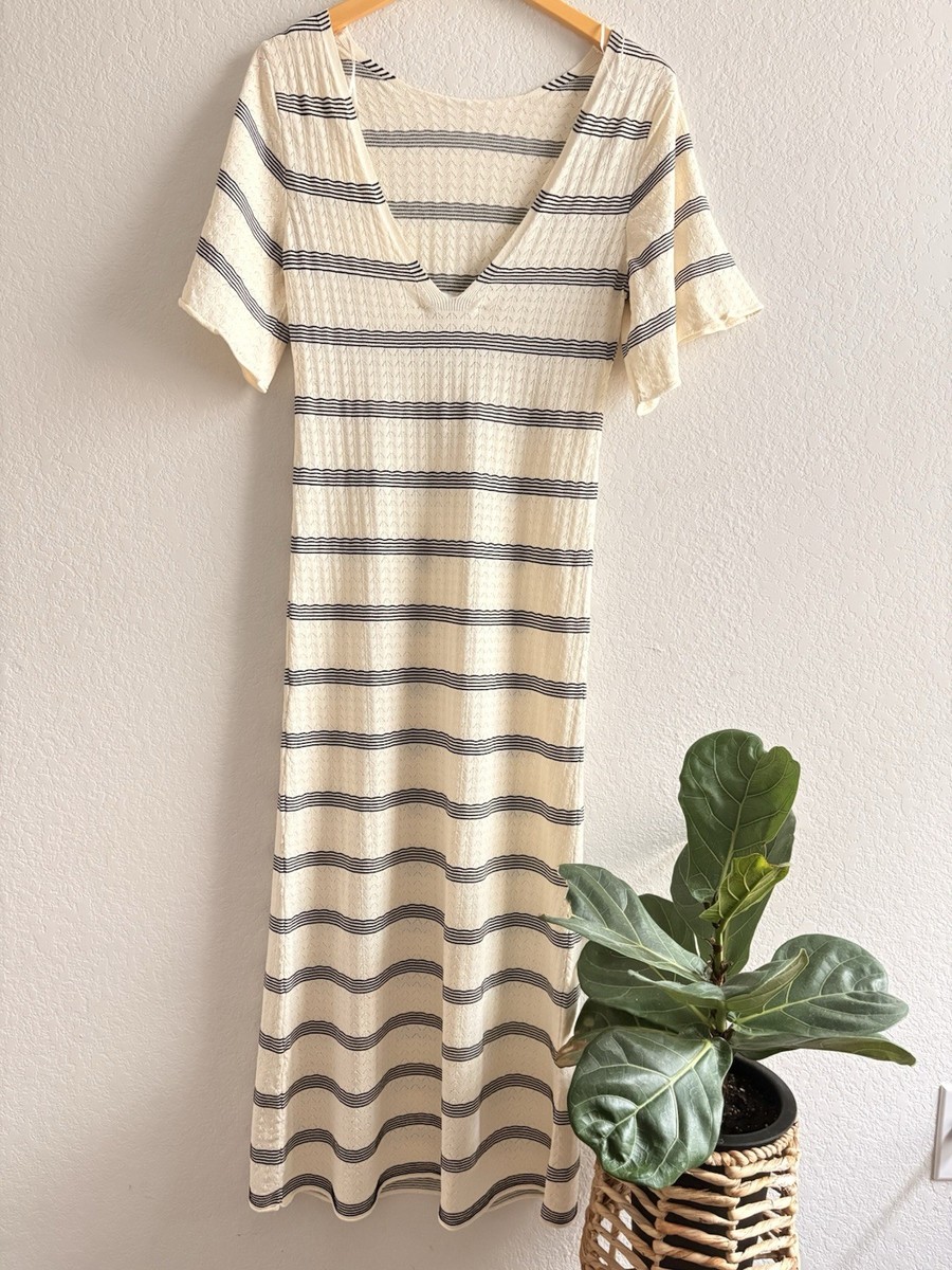 striped knit dress zara ZARA STRIPED KNIT DRESS STRIPED Small NWOT