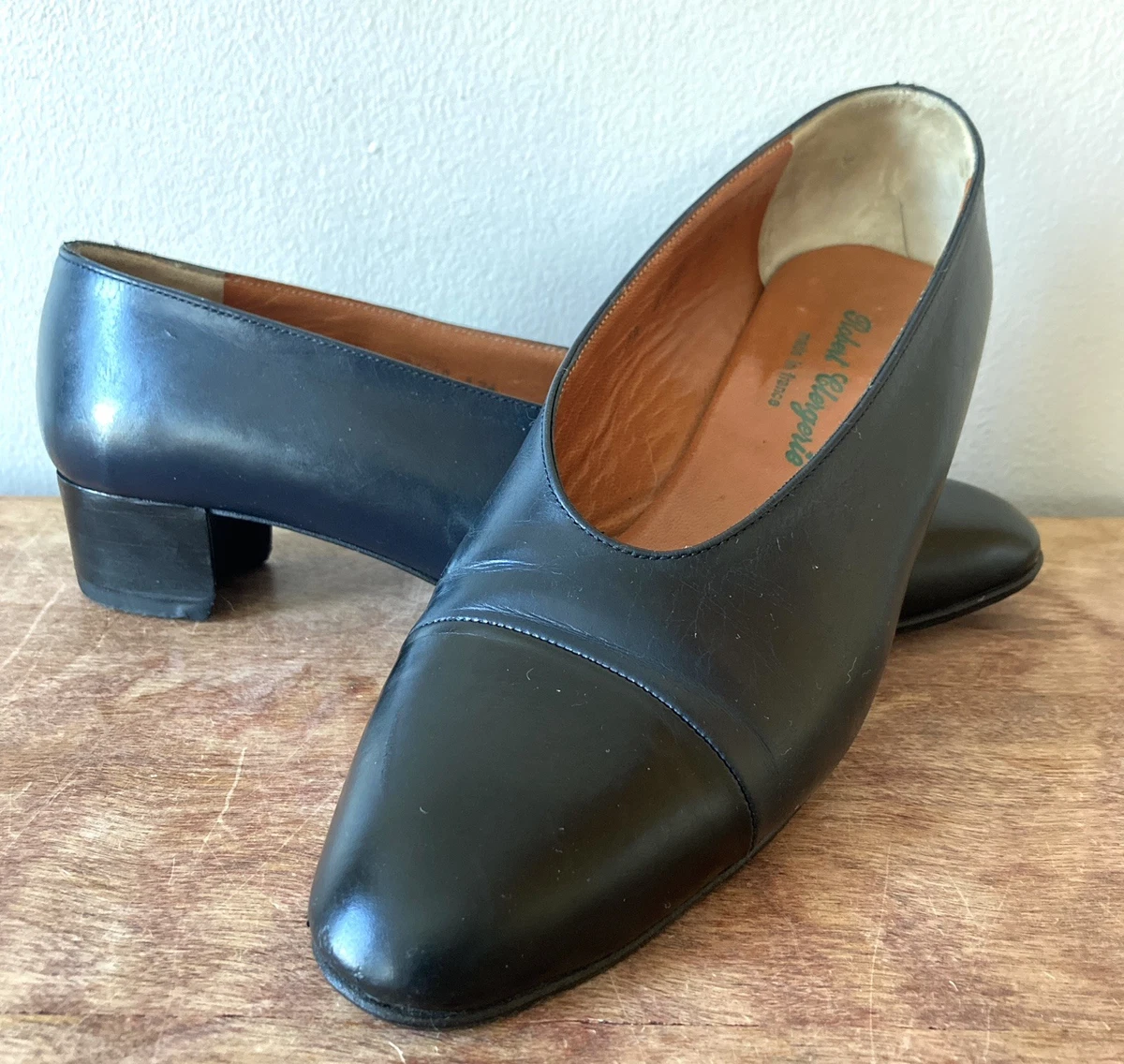 Escarpins Robert Clergerie Paris - Talon Compensé 11cm Nude Taille 36 - Cuir Vintage