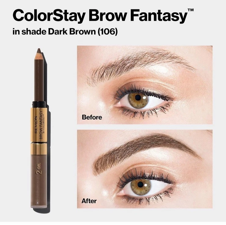 Revlon Brow Fantasy Colorstay 108 Light Brown Pencil & Gel New Sealed Lot 3 - Image 4 of 4