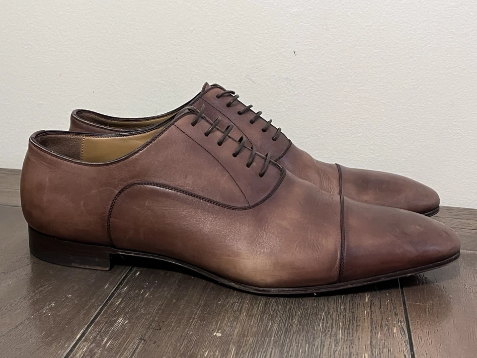 Christian Louboutin Greggo Cap Toe Oxford Shoes Brown Leather Size 46.5 Men 13.5 - Image 3 of 4