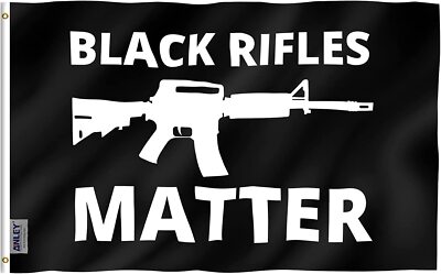 Anley Fly Breeze 3x5 Foot Black Rifles Matter Flag - Black Guns Matter Flags