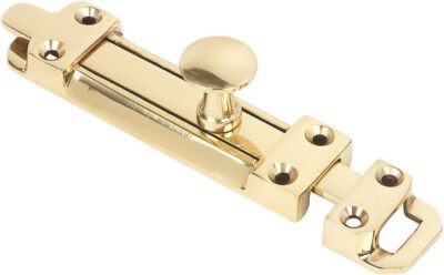 Schiebefläche Tür Turmbolzen 95 mm x 25 mm (4 x 1 Zoll) poliertes Messing