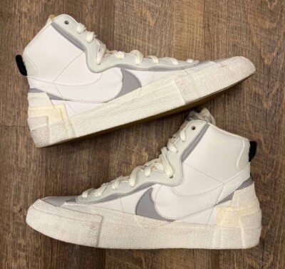 Nike Blazer Mid x Sacai White Grey Size 13 Sneakers Shoes w/ Box