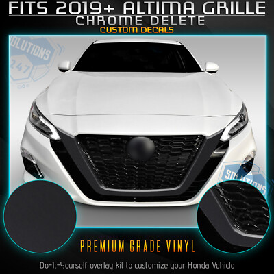 Fit 19+ Altima Front Grill Chrome Delete Blackout Overlay Vinyl Kit Matte Black