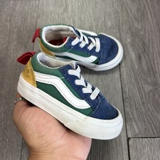 Vans Old Skool Elastic Lace Yacht Club Shoe Sneakers Colorblock Toddler Size 4