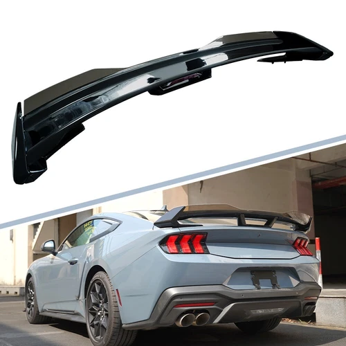 For Ford Mustang 2024-2025 DH Performance W/Gurney Flap-Gloss Black Rear Spoiler - Picture 3 of 12