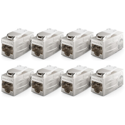 8x CAT7 Patchkabel Verbinder Kupplung RJ45 Verlängerung LAN DSL Adapter Keystone