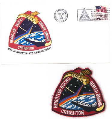 Launch Event Postal Cover & Patch Space Shuttle STS-48 DISCOVERY mission NASA