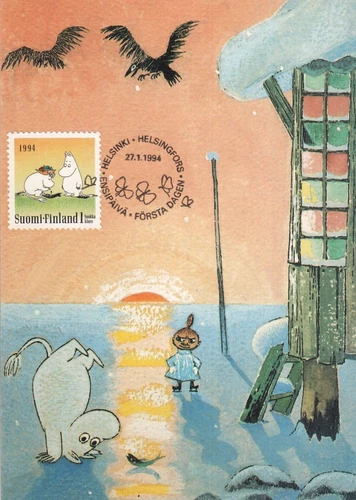 Little My and Moomin Troll Tove Jansson Finland Mint FDC Maxi Card 1994