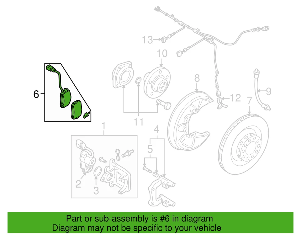 Pastillas de freno traseras Audi A6 Quattro 2010-2011 4F0-698-451-H Foto 3 de 4