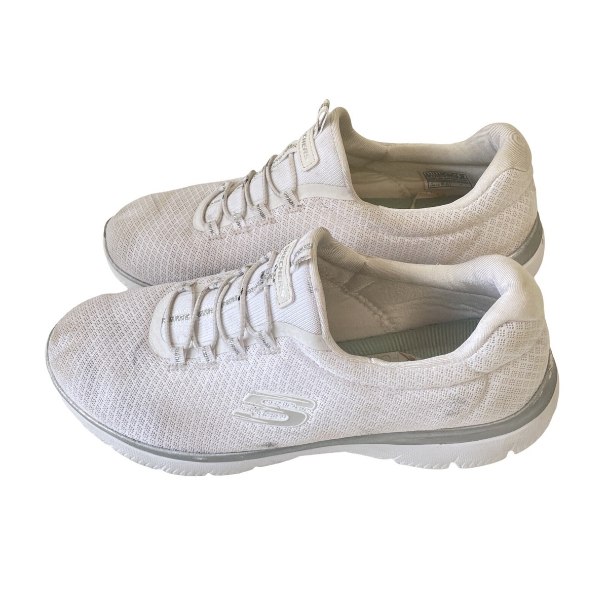 Skechers Womens Summits 12980 White Running Shoes Sneakers Size